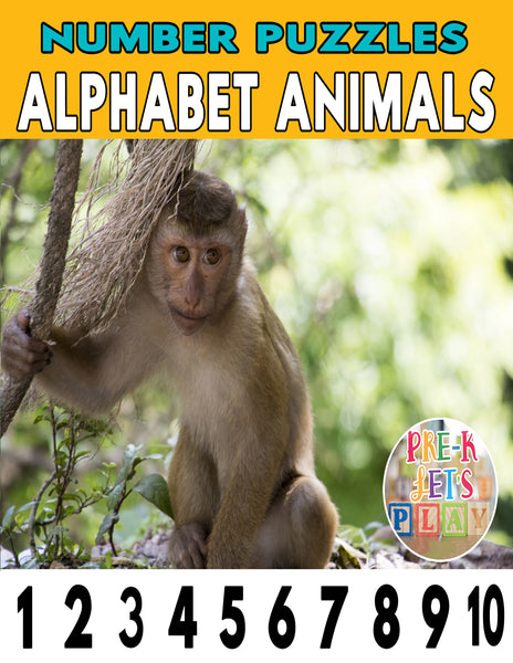 Alphabet Animals Number Strip Puzzles | Number Order and Skip Counting
