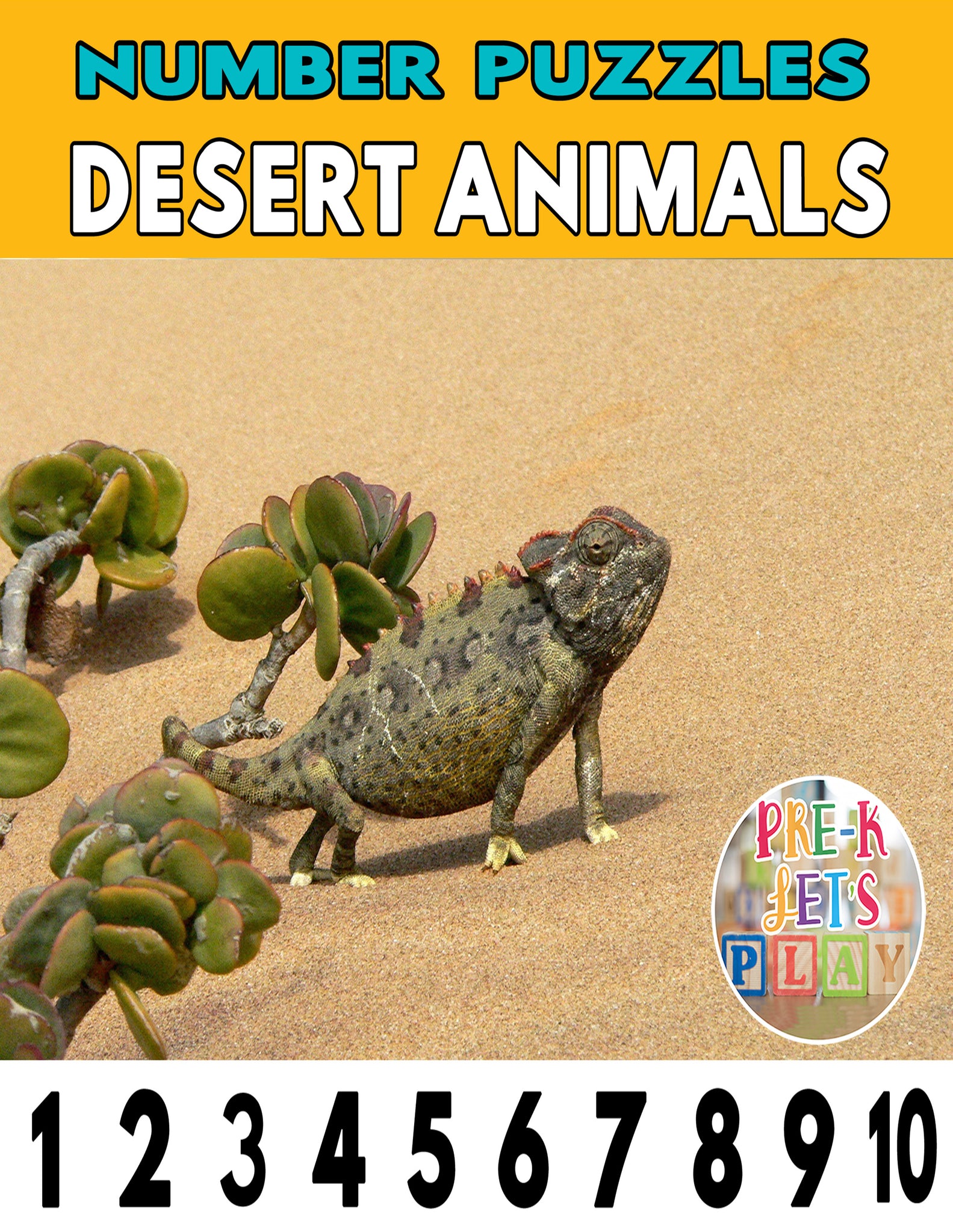 Number Strip Puzzles for Desert Animals | Number Order and Skip Counting