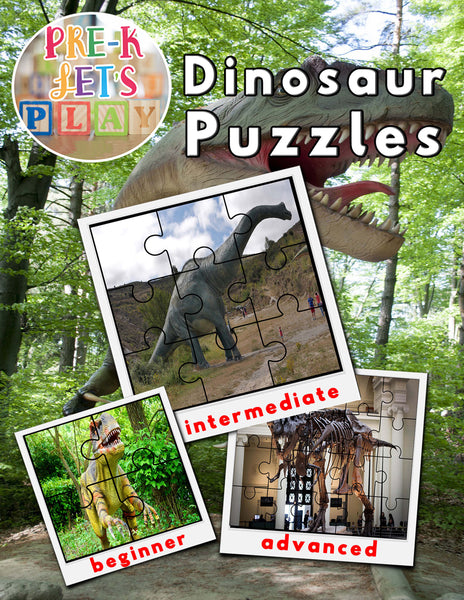 Dinosaur Preschool Puzzles Printables | Fine Motor Skills Activity Game