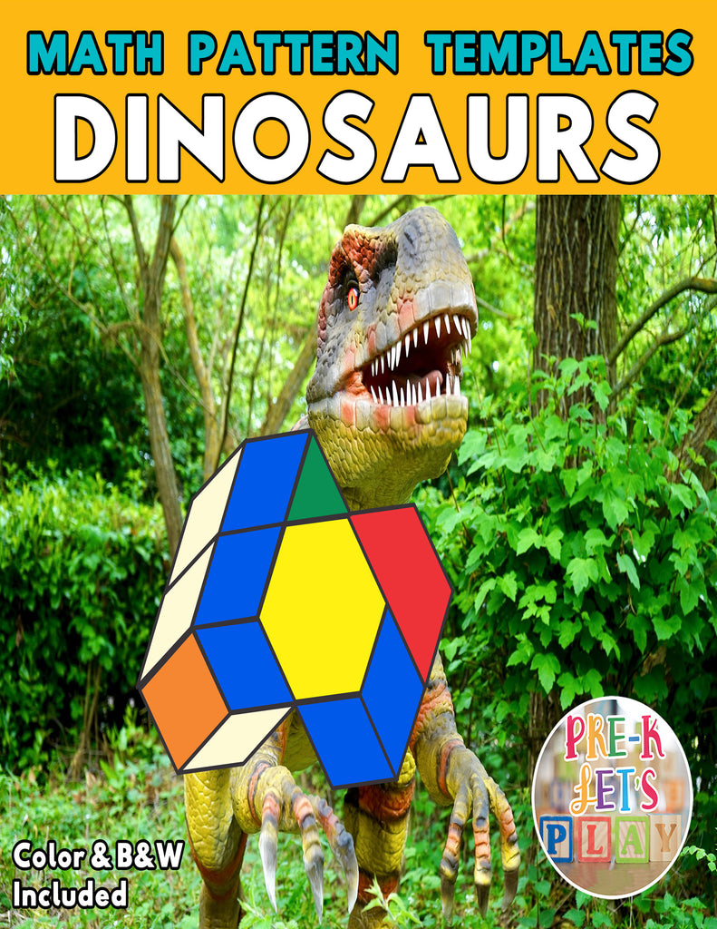 Fossils Math Pattern Dinosaurs Shape Puzzles | Printable Math Pattern Block Templates | Pre ...