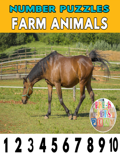 Number Strip Puzzles for Farm Animals | Number Order Sequencing & Skip Counting
