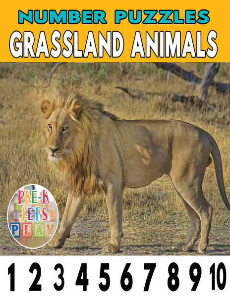 Grassland Animals Number Strip Puzzles | Number Order Sequencing & Skip Counting