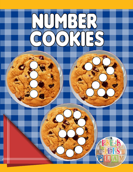 Cookie Number Playdough Mats for Sensory Play (1-10)