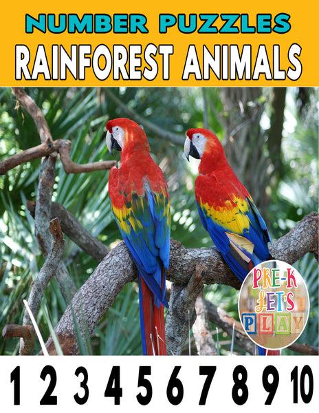 Rainforest Animal Number Strip Puzzles | Number Order Sequencing & Skip Counting