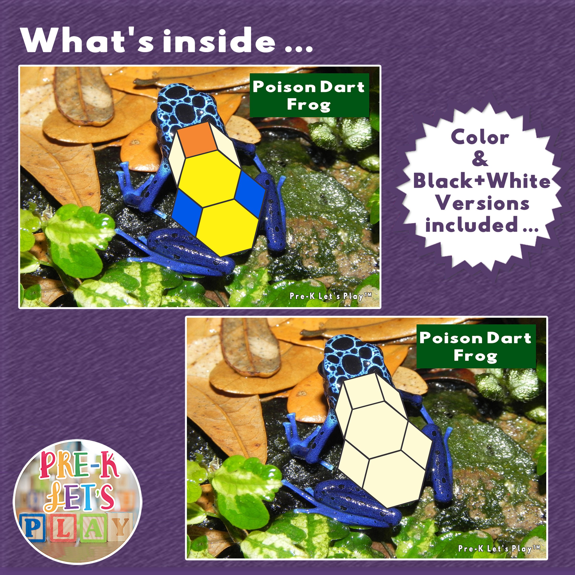 Rainforest Animals | Printable Math Pattern Block Templates | Pre-K Let ...