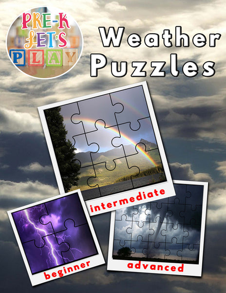 Weather and Climate Printable Picture Puzzles | Fine Motor Skills Activity Game