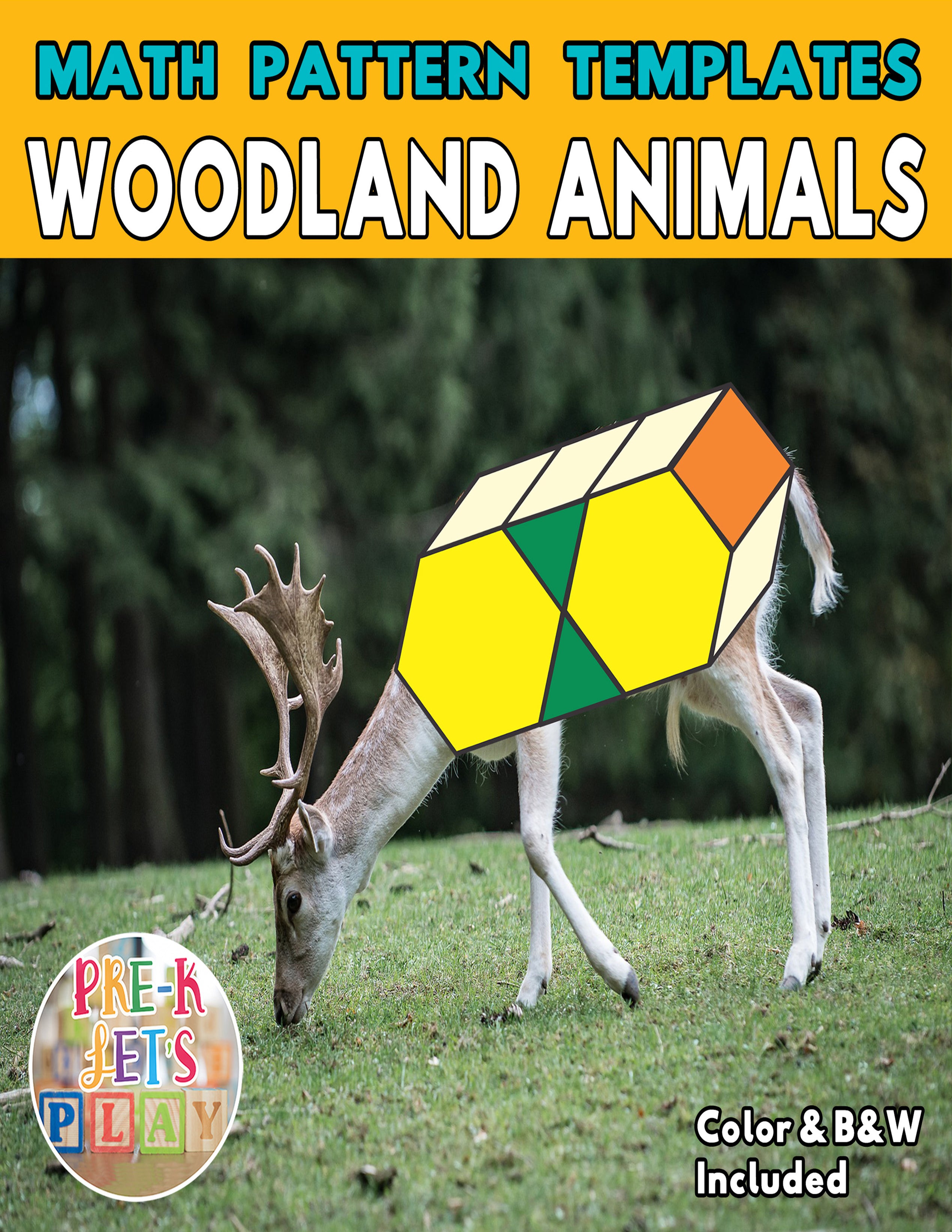 Woodland Animals | Math blocks pattern printables | Pre-K Let's Play